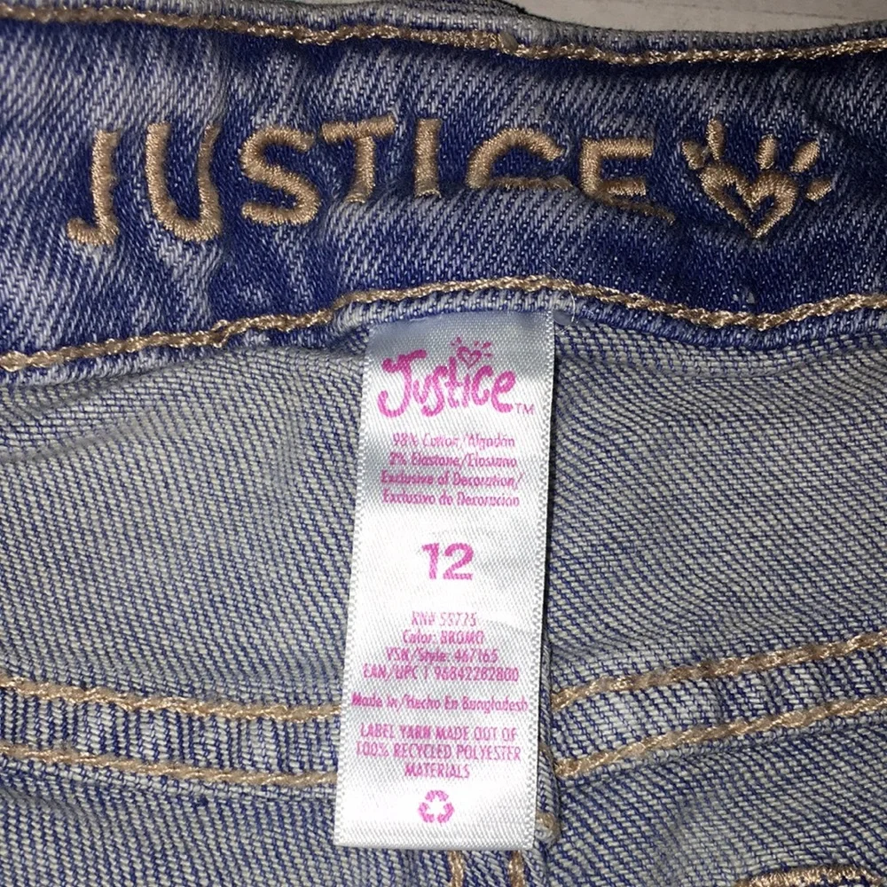 Justice Girls' Light Blue Distressed Cargo Jeans